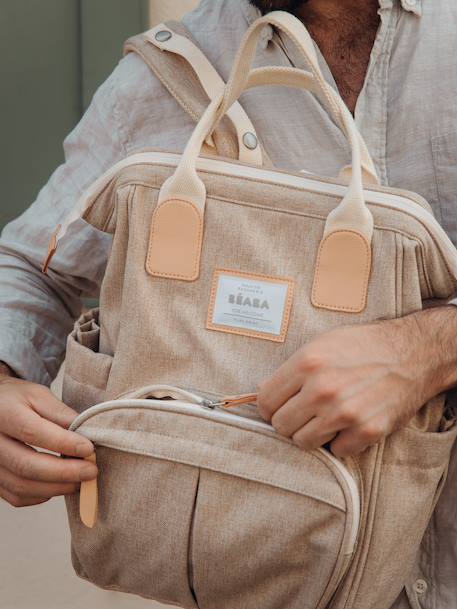 Sac à dos à langer Wellington beige chiné+Blue marine+Heather grey+marron+marron imprimé+vert sauge 3 - vertbaudet enfant 
