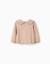 Pull en maille avec col festonné Beige clair 1 - vertbaudet enfant 