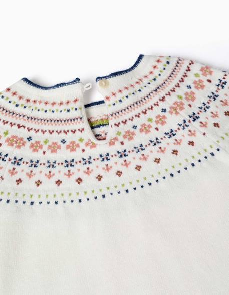 Pull en maille avec motif jacquard Blanc 3 - vertbaudet enfant 