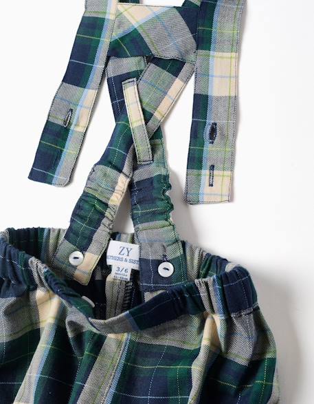 Ensemble body + short à carreaux b&s Bleu foncé 4 - vertbaudet enfant 
