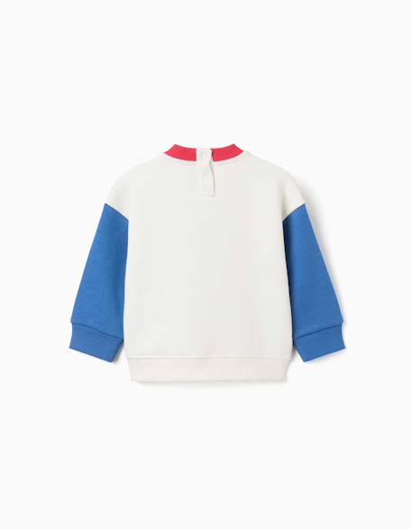 Sweat en coton peigné avec imprimé sur la poitrine Blanc 2 - vertbaudet enfant 