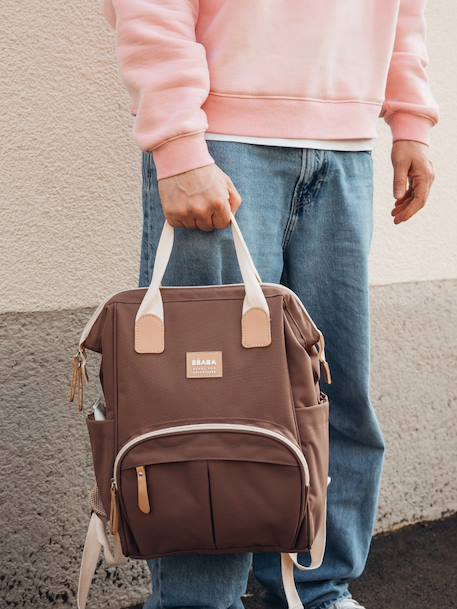 Sac à dos à langer Wellington beige chiné+Blue marine+Heather grey+marron+marron imprimé+vert sauge 23 - vertbaudet enfant 