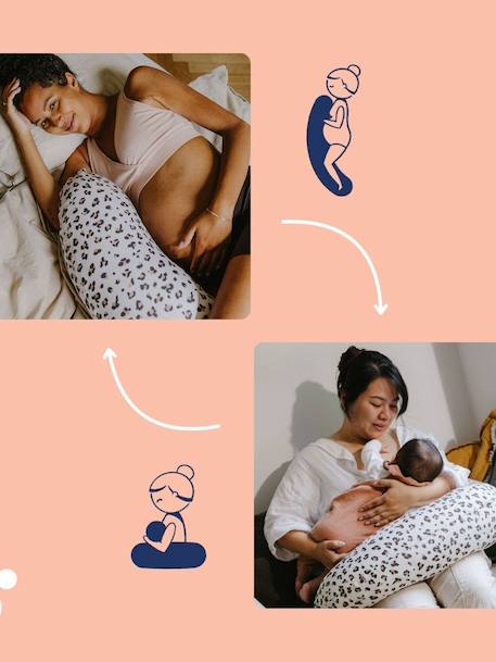 Coussin de maternité Doomoo beige imprimé+Buddy ethnic+Buddy taupe+Tetra terra+vert 3 - vertbaudet enfant 