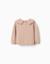 Pull en maille avec col festonné Beige clair 2 - vertbaudet enfant 