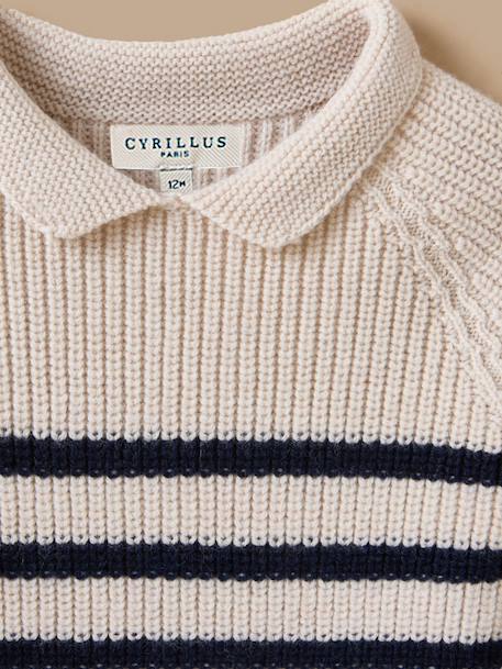 Pull laine mérinos bébé - cyrillus x les 3 tricoteurs Marine/ecru 2 - vertbaudet enfant 
