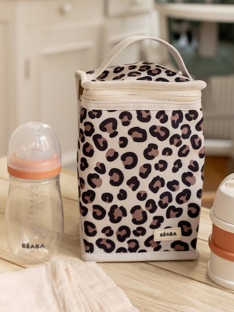Pochette repas isotherme beige imprimé+Dark blue+Frosty green+gris perle+Heather grey+marron imprimé+rose poudré 2 - vertbaudet enfant 