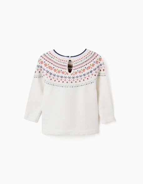 Pull en maille avec motif jacquard Blanc 2 - vertbaudet enfant 