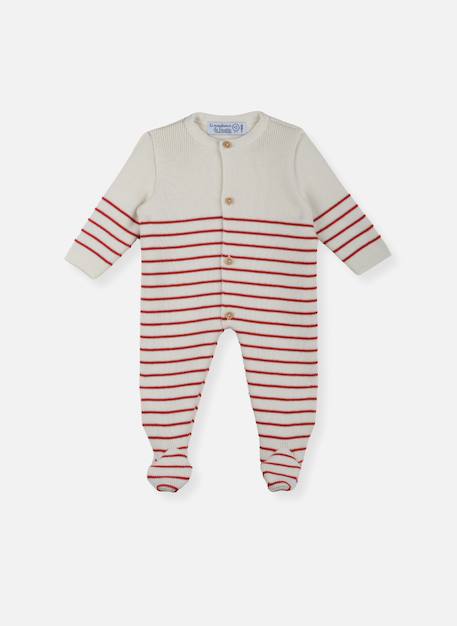 Combinaison bébé à pieds - collection «petits marins» Ecru rayé marine+Ecru rayé rouge basque 6 - vertbaudet enfant 