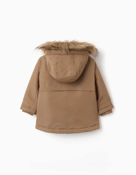 Parka à capuche avec doublure en sherpa Gris 4 - vertbaudet enfant 