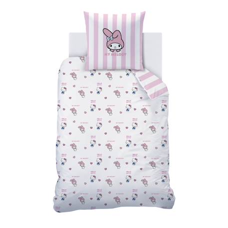 Parure de lit imprimée 100% coton, hello kitty classic Rose 4 - vertbaudet enfant 
