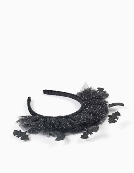 Serre-tête en tulle avec lunes et chauves-souris Noir 3 - vertbaudet enfant 