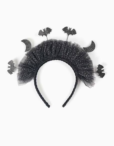 Serre-tête en tulle avec lunes et chauves-souris Noir 2 - vertbaudet enfant 