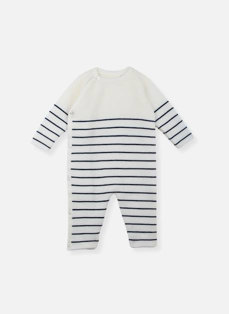 Combinaison bébé marinière Ecru rayé marine+Ecru rayé marine + coquelicot+Ecru rayé marine+curry+Ecru rayée pétunia+Marine rayé écru+Pétunia rayé écru 3 - vertbaudet enfant 