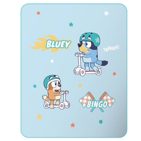 Plaid polaire imprimé, bluey trotinette Bleu 1 - vertbaudet enfant 