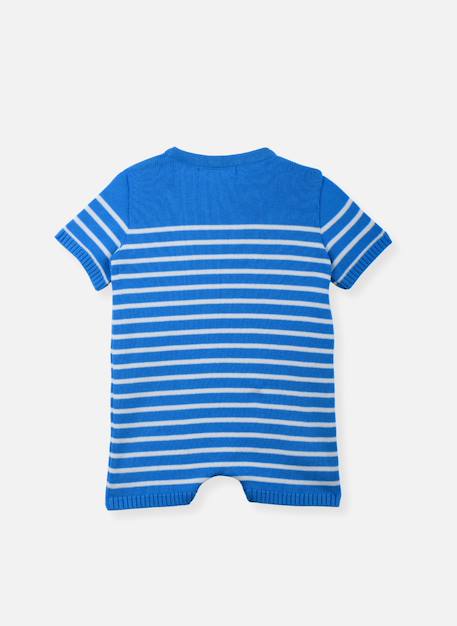 Combishort bébé en coton Bleu / ecru+Ecru / bleu+Ecru / fuchsia 2 - vertbaudet enfant 