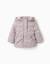 Doudoune floral avec capuche et doublure en peluche douce synthétique Beige clair 1 - vertbaudet enfant 
