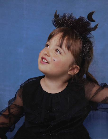 Serre-tête en tulle avec lunes et chauves-souris Noir 1 - vertbaudet enfant 