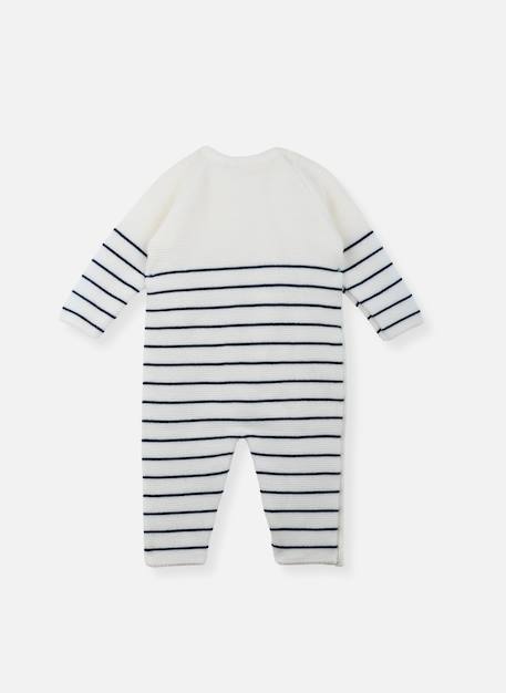Combinaison bébé marinière Ecru rayé marine+Ecru rayé marine + coquelicot+Ecru rayé marine+curry+Ecru rayée pétunia+Marine rayé écru+Pétunia rayé écru 4 - vertbaudet enfant 