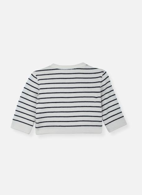 Cardigan bébé petits marins Écru+Ecru rayé bleu marine+Ecru rayé rouge basque 5 - vertbaudet enfant 
