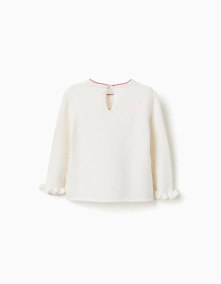Pull en maille avec nœud jacquard Blanc 2 - vertbaudet enfant 