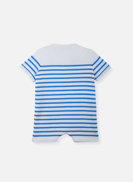 Combishort bébé en coton Bleu / ecru+Ecru / bleu+Ecru / fuchsia 4 - vertbaudet enfant 
