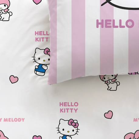 Parure de lit imprimée 100% coton, hello kitty classic Rose 2 - vertbaudet enfant 