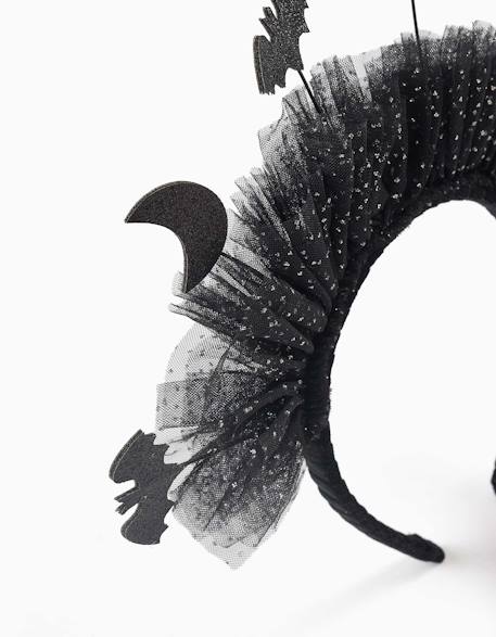 Serre-tête en tulle avec lunes et chauves-souris Noir 4 - vertbaudet enfant 