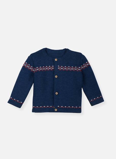 Gilet grand bébé - chamonix Bleu gris+Écru 2 - vertbaudet enfant 