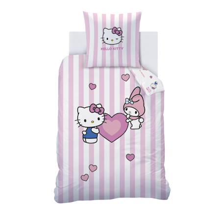 Parure de lit imprimée 100% coton, hello kitty classic Rose 3 - vertbaudet enfant 