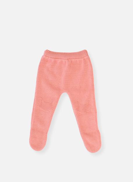 Pantalon bébé à pieds en coton - collection «petits chats» Blanc+Bleu danube+Bleu orage+Bouton de rose 11 - vertbaudet enfant 
