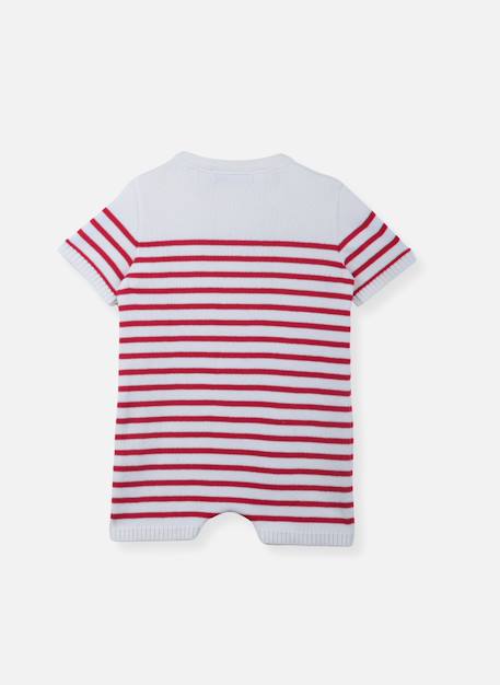 Combishort bébé en coton Bleu / ecru+Ecru / bleu+Ecru / fuchsia 6 - vertbaudet enfant 