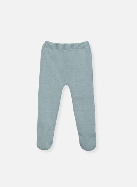 Pantalon bébé à pieds en coton - collection «petits chats» Blanc+Bleu danube+Bleu orage+Bouton de rose 5 - vertbaudet enfant 