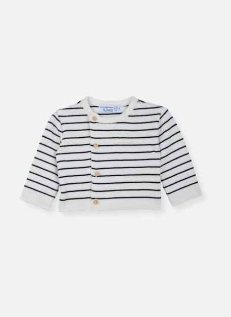 Cardigan bébé petits marins Écru+Ecru rayé bleu marine+Ecru rayé rouge basque 4 - vertbaudet enfant 
