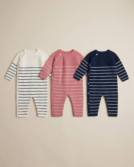 Combinaison bébé marinière Ecru rayé marine+Ecru rayé marine + coquelicot+Ecru rayé marine+curry+Ecru rayée pétunia+Marine rayé écru+Pétunia rayé écru 17 - vertbaudet enfant 