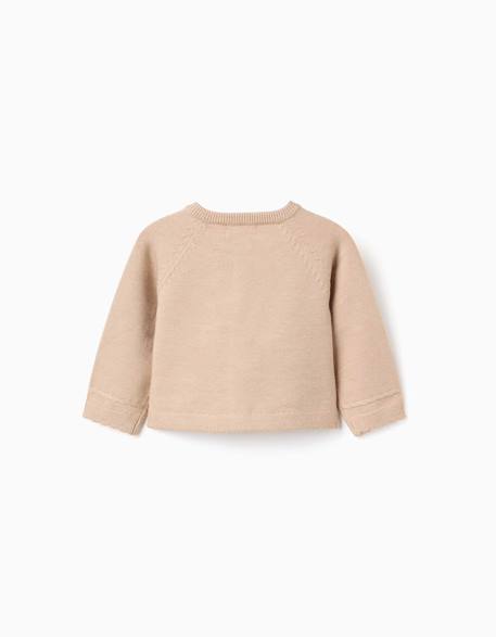 Cardigan en maille avec extrémités festonnées b&s Beige clair 2 - vertbaudet enfant 