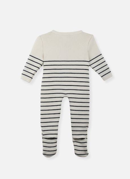 Combinaison bébé à pieds - collection «petits marins» Ecru rayé marine+Ecru rayé rouge basque 3 - vertbaudet enfant 