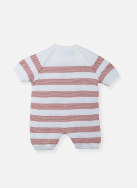 Combi-short bébé marinière Écru/marine+Écru/rose misty 5 - vertbaudet enfant 