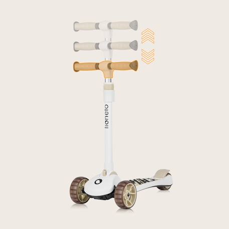 Draisienne trottinette évolutive franky jusqu’à 50 kg avec roues lumineuses et panier Beige+Pink rose 2 - vertbaudet enfant 