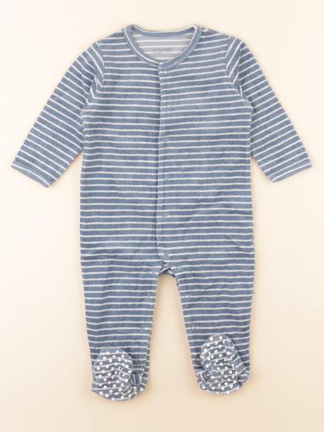 Pyjama velours - 12 mois Bleu 1 - vertbaudet enfant 