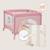 Parc bébé mille 100 x 100 cm avec matelas haute densité, roulettes et jouets à velcro Grey beige+Grey green+Pink 14 - vertbaudet enfant 