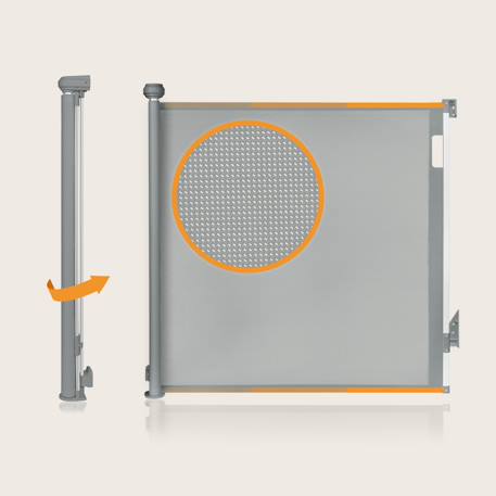 Barrière de sécurité rétractable thea jusqu’à 140 cm sans seuil Black onyx+Grey concrete+White 9 - vertbaudet enfant 