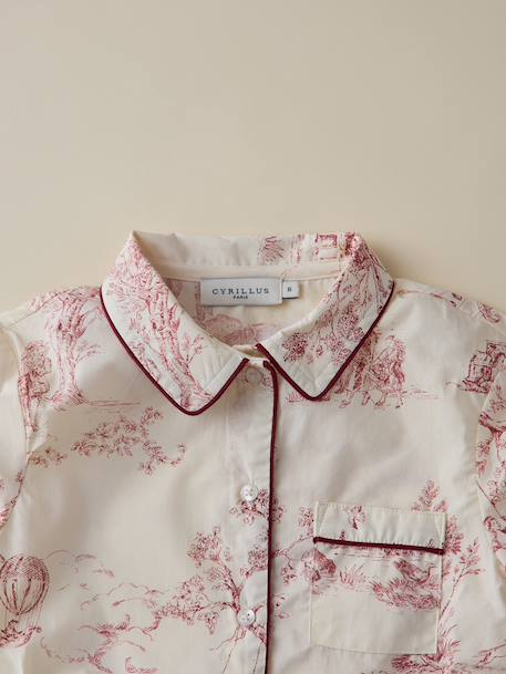 Pyjama fille esprit toile de jouy Jouy bordeaux 2 - vertbaudet enfant 
