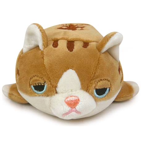 Porte-clé peluche nemu nemu mugi le chat brun (11 cm) Marron, beige, rose 2 - vertbaudet enfant 