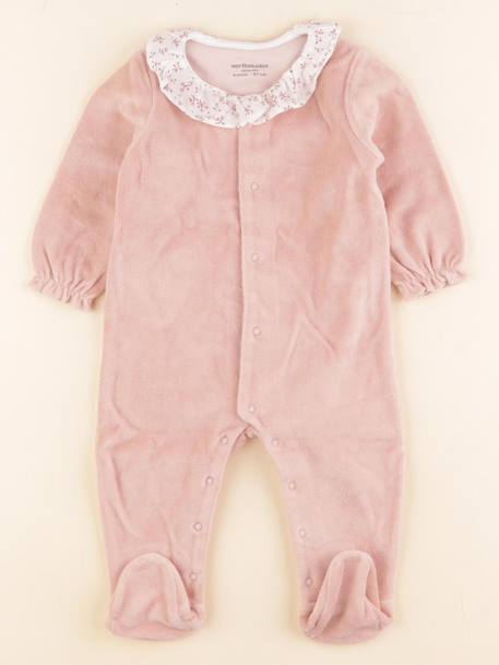 Pyjama velours - 6 mois Rose 1 - vertbaudet enfant 