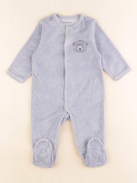 Pyjama velours - 9 mois Bleu 1 - vertbaudet enfant 