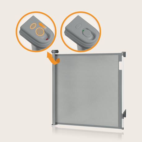 Barrière de sécurité rétractable thea jusqu’à 140 cm sans seuil Black onyx+Grey concrete+White 8 - vertbaudet enfant 
