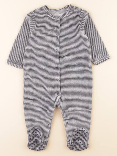 Pyjama velours - 12 mois Bleu 1 - vertbaudet enfant 