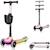 Trottinette 3 roues mey pliable avec roues lumineuses, hauteur réglable et panier Beige sand+Pink rose 7 - vertbaudet enfant 