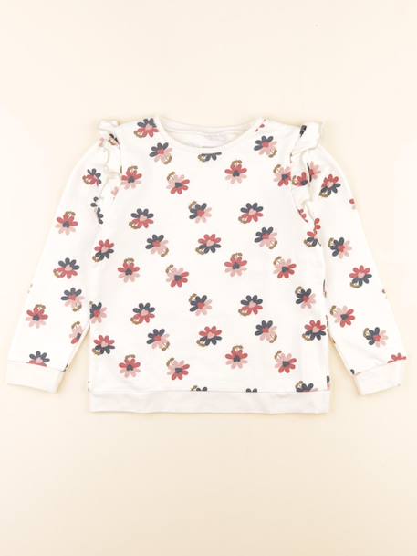 Sweat - 6 ans Blanc, rose 1 - vertbaudet enfant 