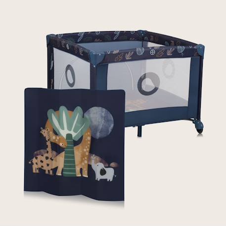 Parc bébé bonnie 100 x 96 cm avec matelas, roulettes et sac de transport Beige sand+Blue navy+Grey stone 9 - vertbaudet enfant 
